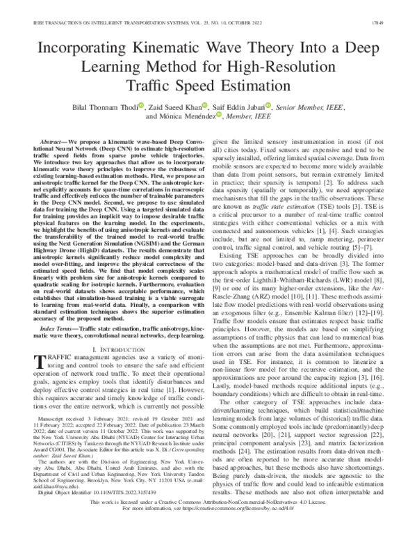 (PDF) Incorporating Kinematic Wave Theory Into a Deep Learning Method ...