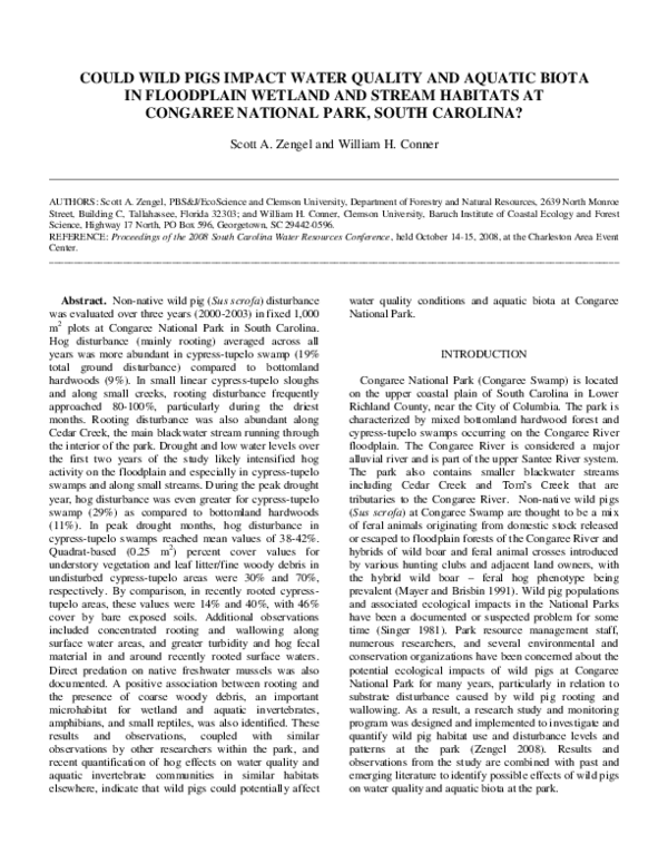 (PDF) Could Wild Pigs Impact Water Quality and Aquatic Biota in ...