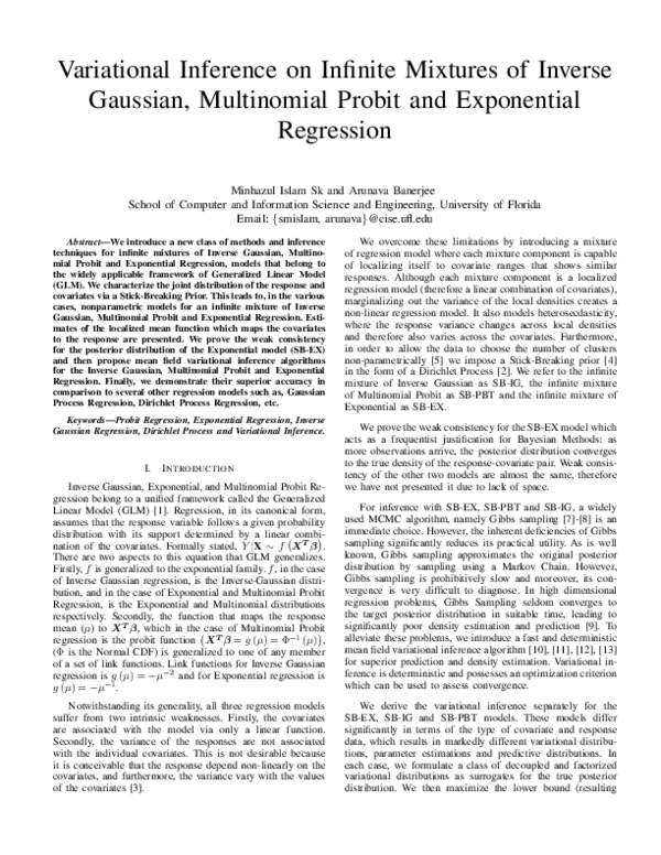 (PDF) Variational Inference on Infinite Mixtures of Inverse Gaussian ...