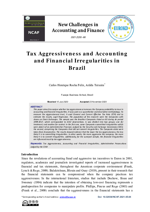 (PDF) New Challenges in Accounting and Finance