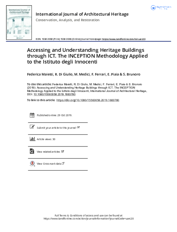 (PDF) Accessing and Understanding Heritage Buildings through ICT. The ...
