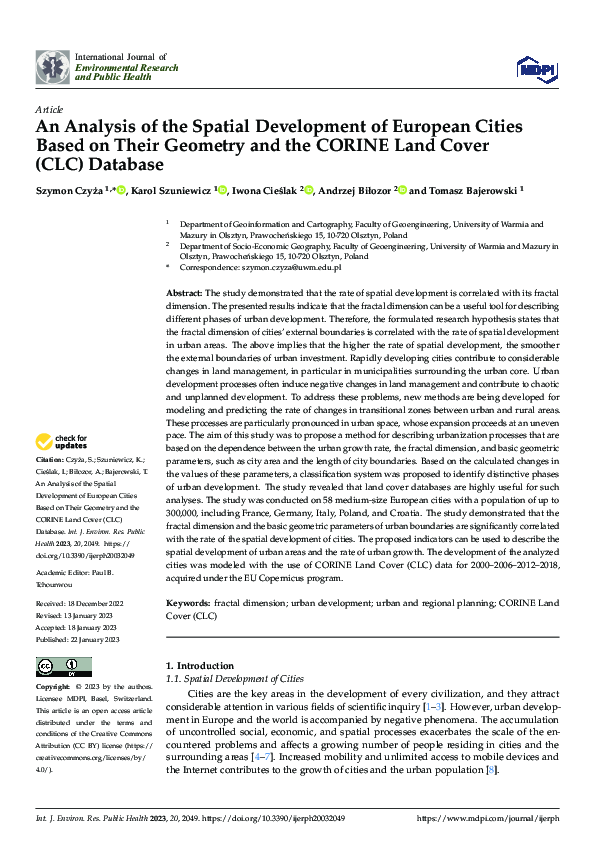 (PDF) An Analysis of the Spatial Development of European Cities Based ...