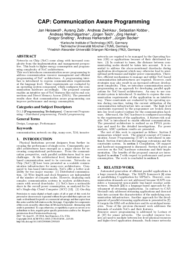 (PDF) CAP: Communication Aware Programming