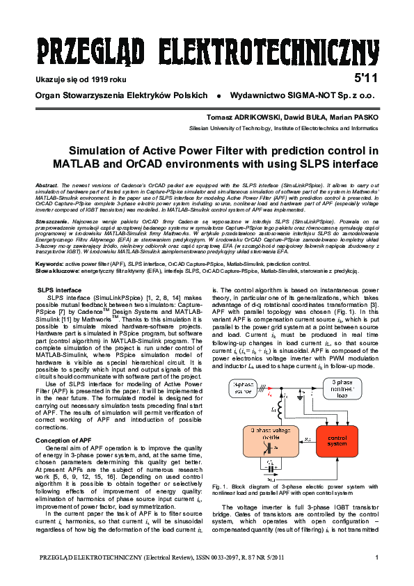(PDF) Simulation of Active Power Filter with prediction control in ...