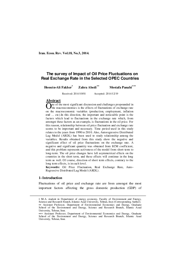 (PDF) The survey of Impact of Oil Price Fluctuations on Real Exchange ...