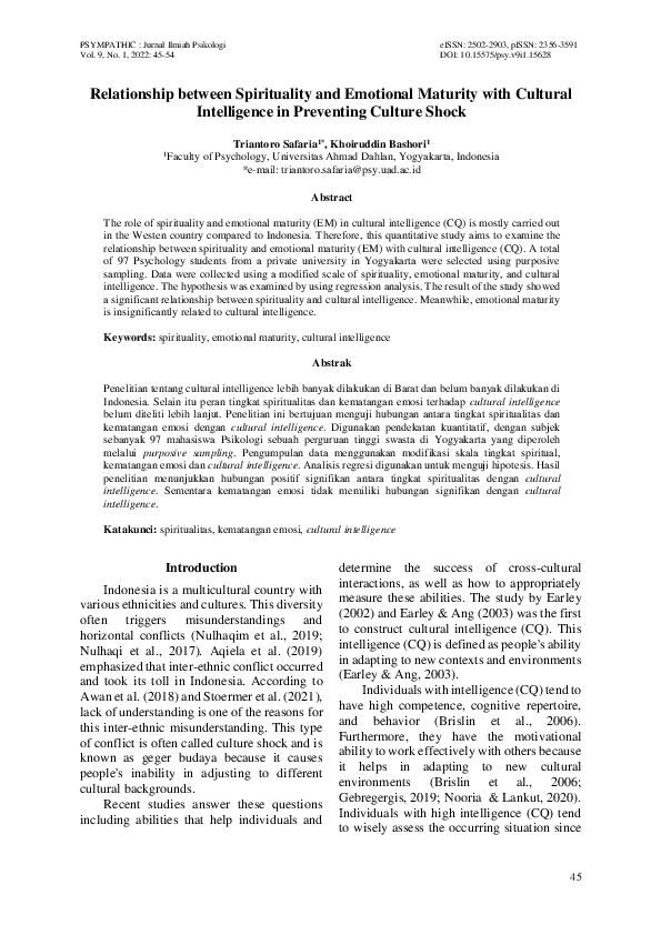 (PDF) Relationship between Spirituality and Emotional Maturity with ...