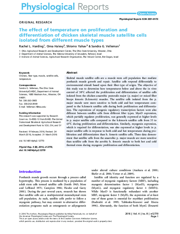 (PDF) The effect of temperature on proliferation and differentiation of ...