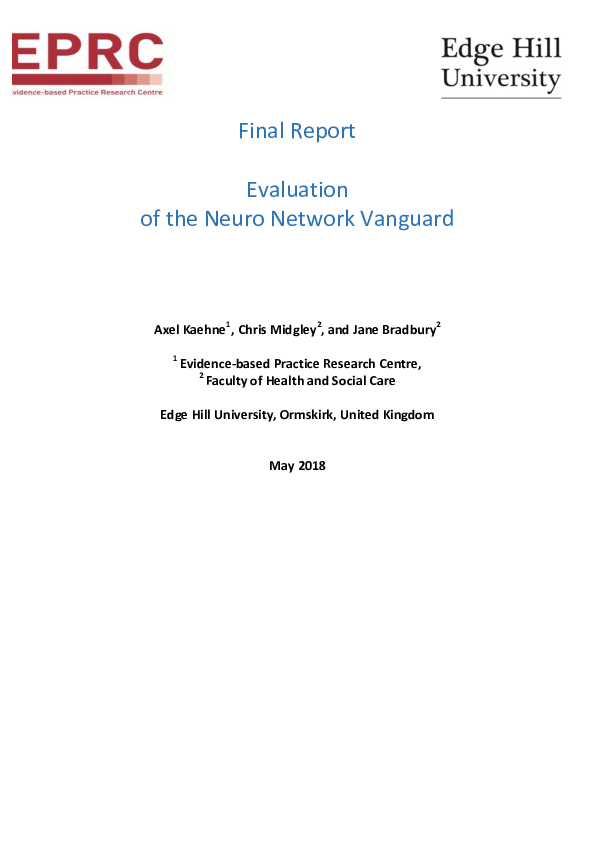 (PDF) Final Report- Evaluation of the Neuro Network Vanguard
