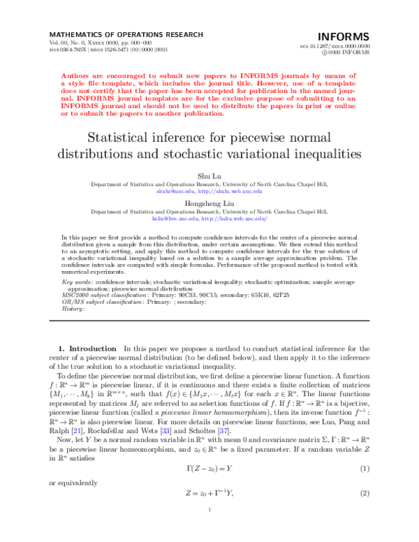 (PDF) Statistical inference for piecewise normal distributions and ...