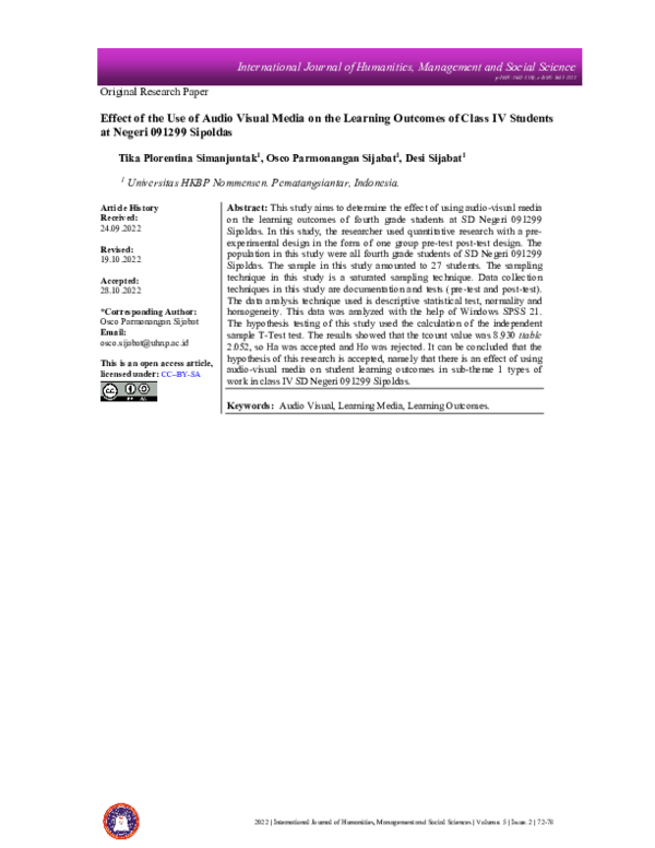 (PDF) OPS Effect of the Use of Audio Visual Media on the Learning ...
