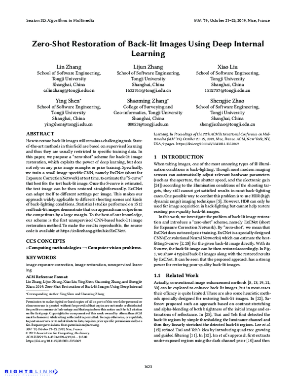 (PDF) Zero-Shot Restoration of Back-lit Images Using Deep Internal Learning