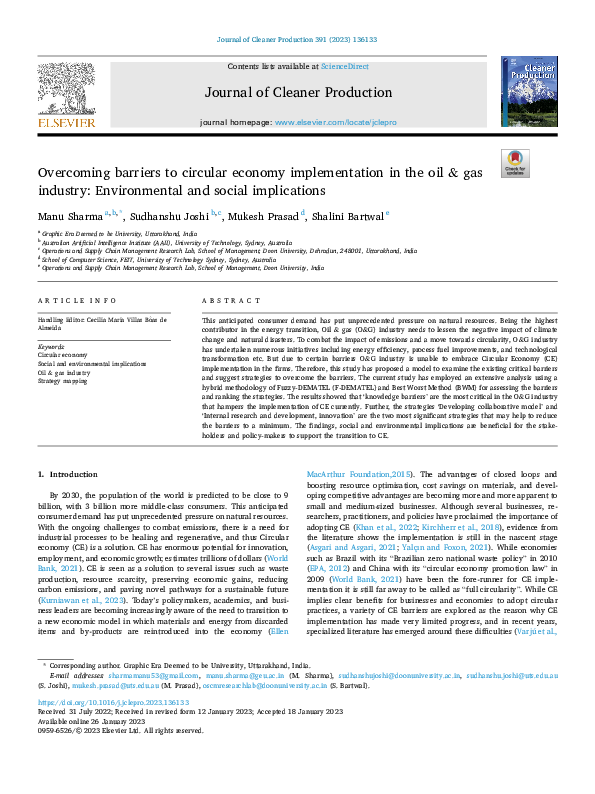 (PDF) Overcoming barriers to circular economy implementation in the oil ...