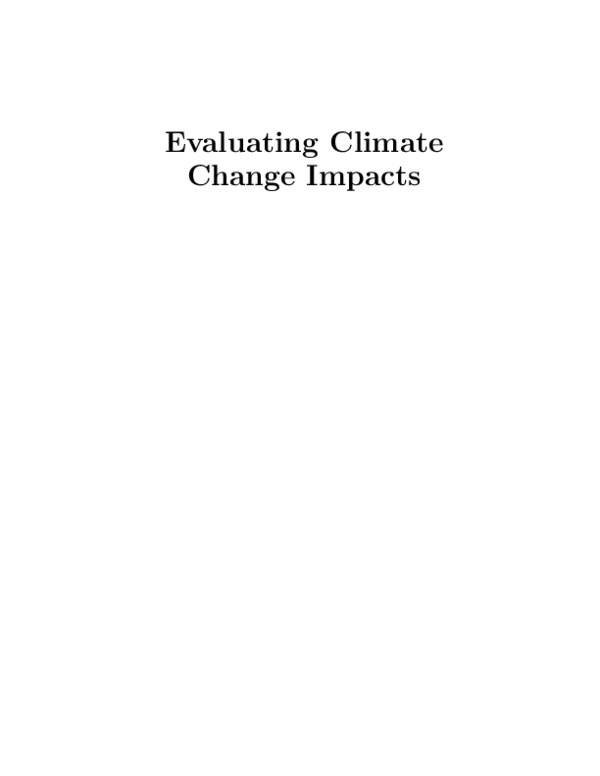 (PDF) Interdisciplinary Assessment of Climate Impacts