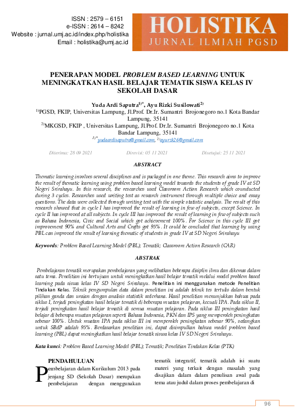 (PDF) Penerapan Model Problem Based Learning Untuk Meningkatkan Hasil ...