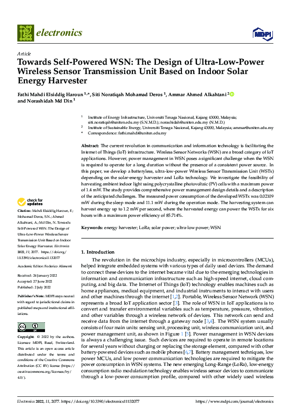 (PDF) Towards Self-Powered WSN: The Design of Ultra-Low-Power Wireless ...