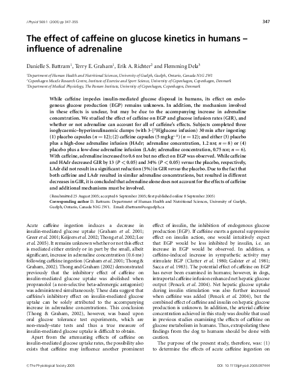 (PDF) The effect of caffeine on glucose kinetics in humans - influence ...