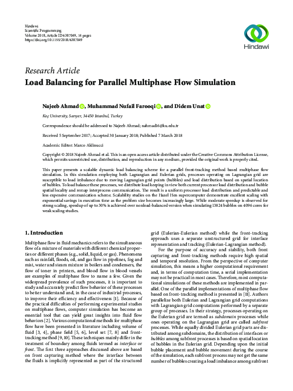 (PDF) Load Balancing for Parallel Multiphase Flow Simulation