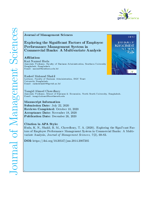 (PDF) Exploring the Significant Factors of Employee Performance ...