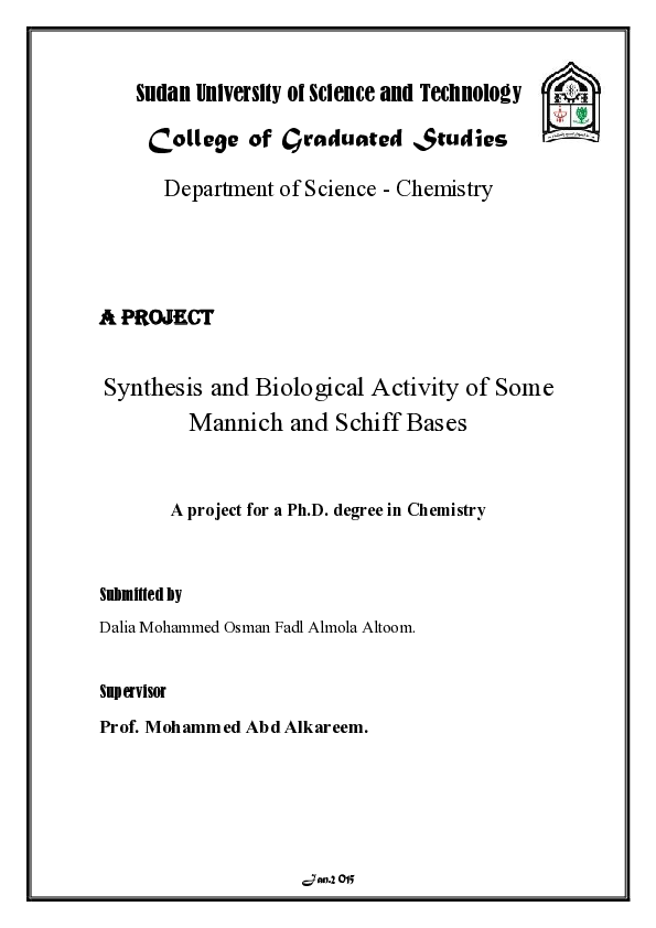 (PDF) Synthesis and Biological Activity of Some Mannich and Schiff Bases