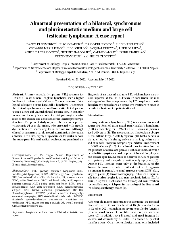 (PDF) Abnormal presentation of a bilateral, synchronous and ...