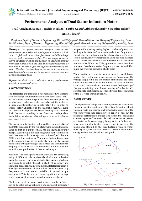 (PDF) Performance Analysis of Dual Stator Induction Motor