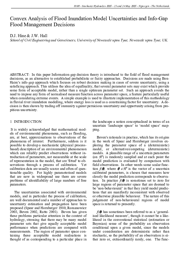 (PDF) Convex Analysis of Flood Inundation Model Uncertainties and Info ...