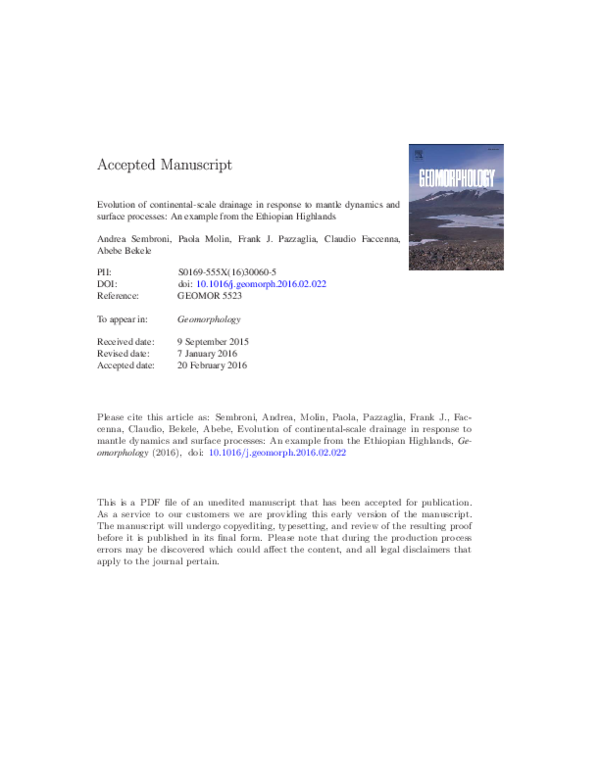 (PDF) Evolution of continental-scale drainage in response to mantle ...