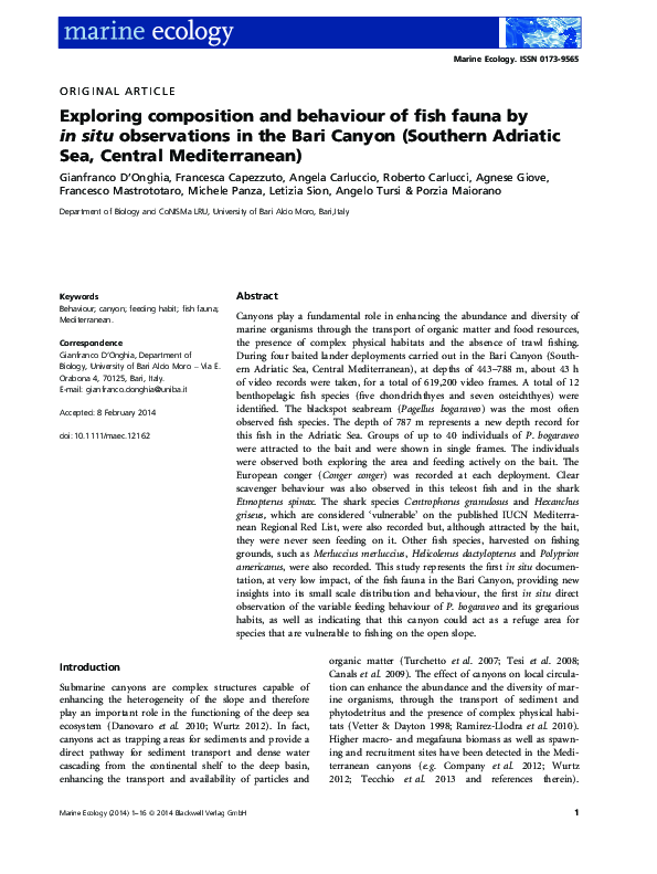 Observation Area For Fish Reference: Pdf Exploring Composition And Behaviour Of Fish Fauna By In