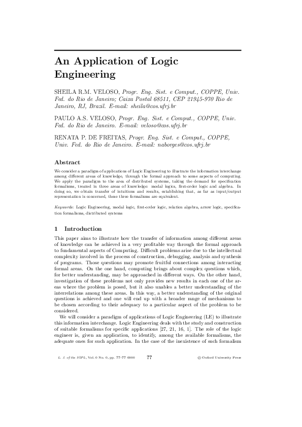 (PDF) An Application of Logic Engineering