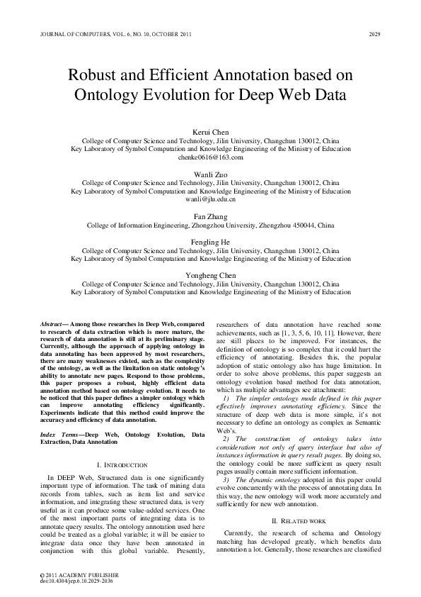 (PDF) Robust and Efficient Annotation based on Ontology Evolution for ...