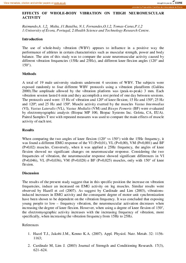 (PDF) Effects of whole-body vibration on thigh neuromuscular activity