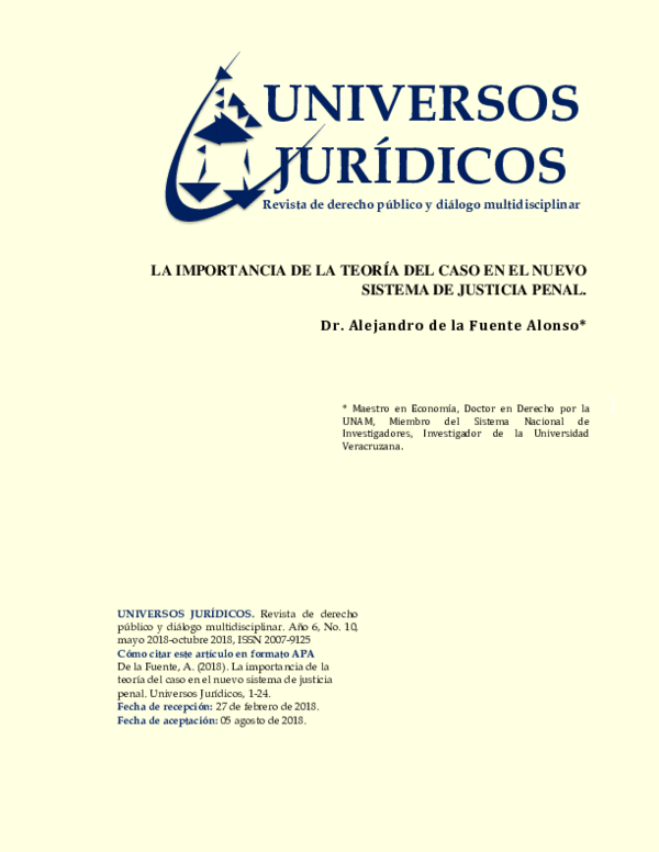 (PDF) La Importancia De La Teoría Del Caso en El Nuevo Sistema De ...