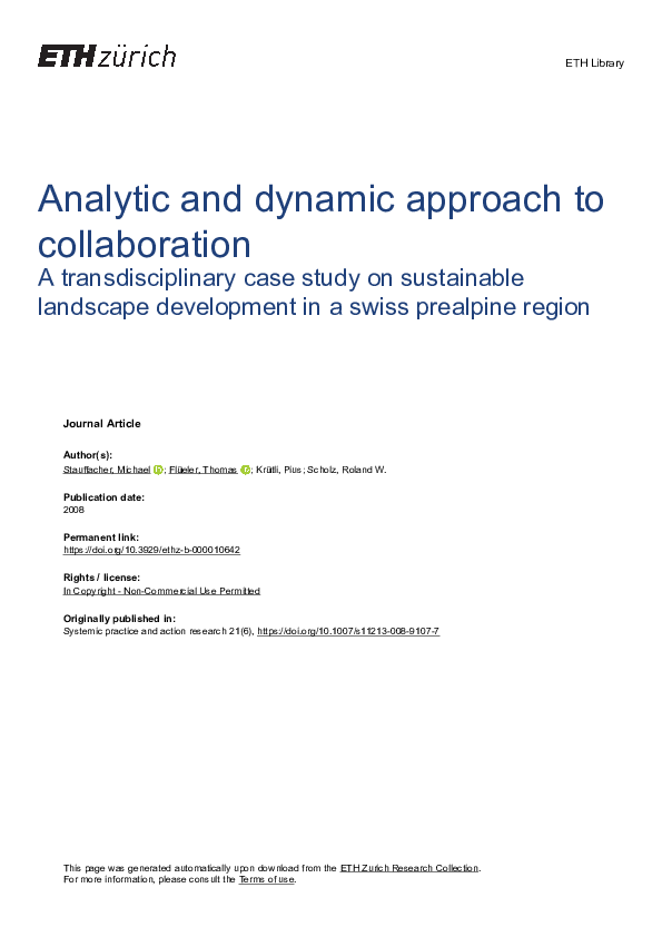 (PDF) Analytic and Dynamic Approach to Collaboration: A ...