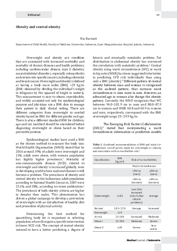 (PDF) Obesity and central obesity
