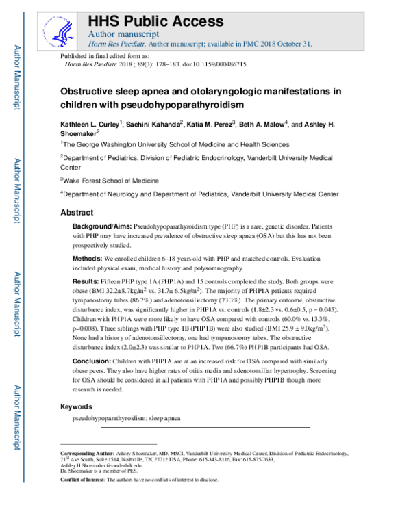 (PDF) Obstructive Sleep Apnea and Otolaryngologic Manifestations in ...