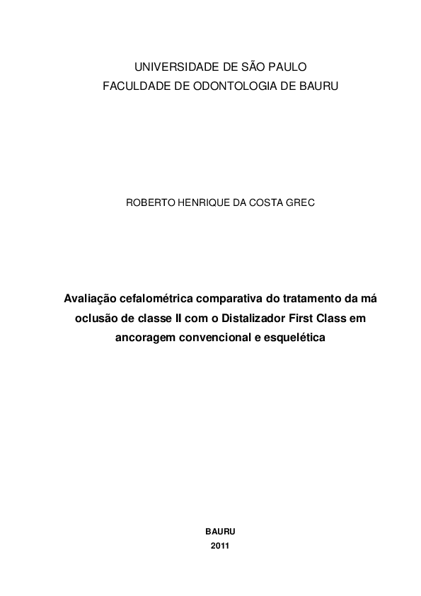 (PDF) Avaliação cefalométrica comparativa do tratamento da má oclusão ...