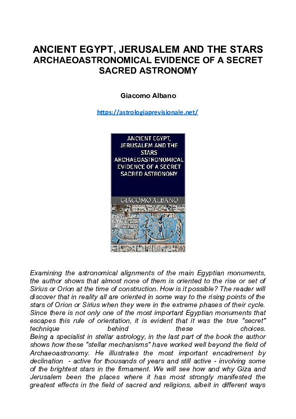 Doc Ancient Egypt Jerusalem And The Stars Archaeoastronomical Doc Ancient Egypt Jerusalem And The Stars Archaeoastronomical