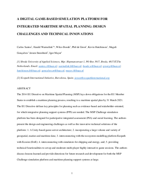 (PDF) A digital game-based simulation platform for integrated marine ...