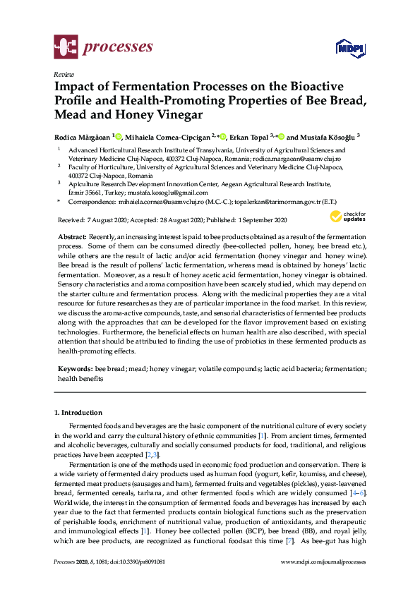 (PDF) Impact of Fermentation Processes on the Bioactive Profile and ...