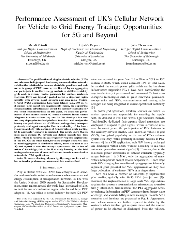 (PDF) Performance Assessment of UK's Cellular Network for Vehicle to ...