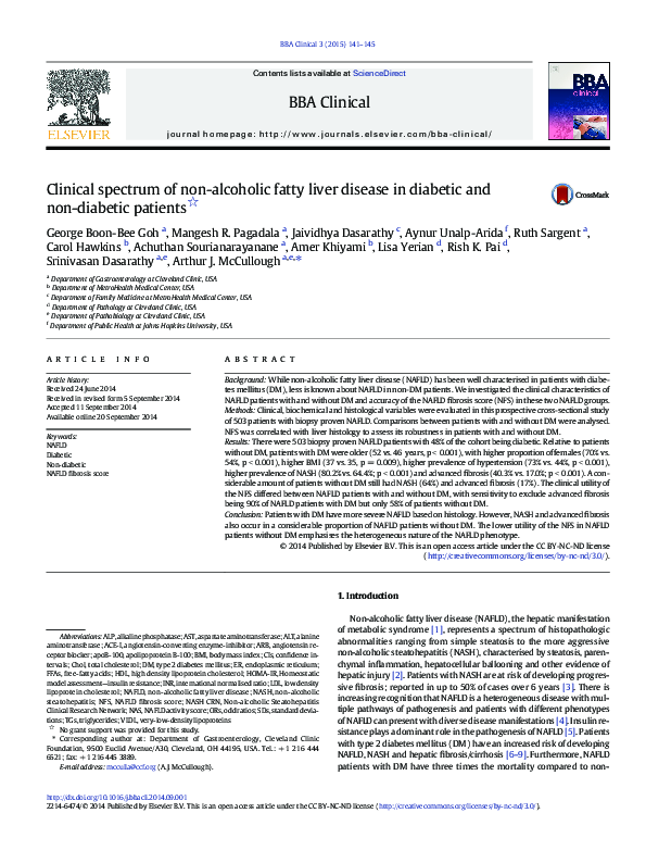 (PDF) Clinical spectrum of non-alcoholic fatty liver disease in ...