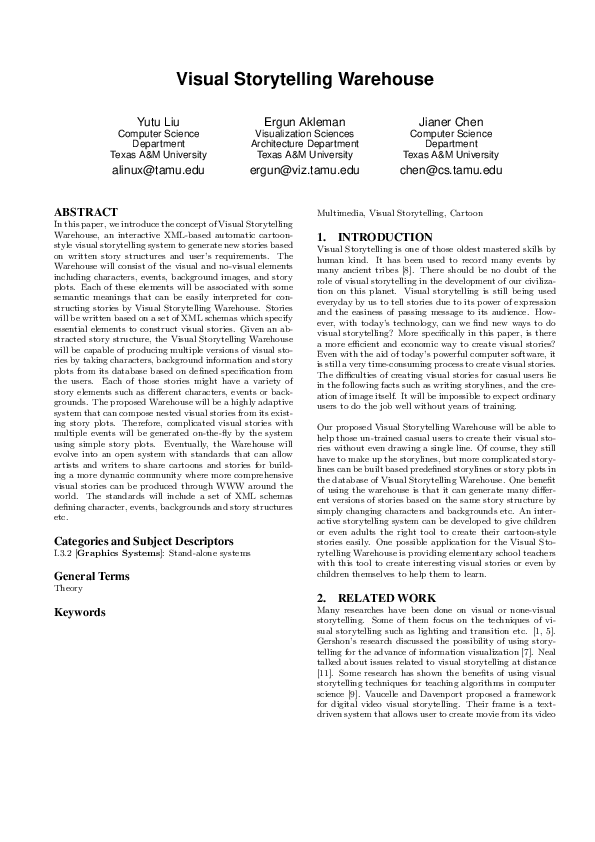 (PDF) Visual Storytelling Warehouse