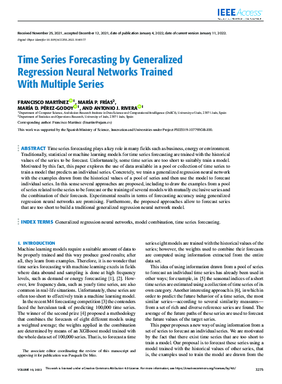 (PDF) Time Series Forecasting by Generalized Regression Neural Networks ...