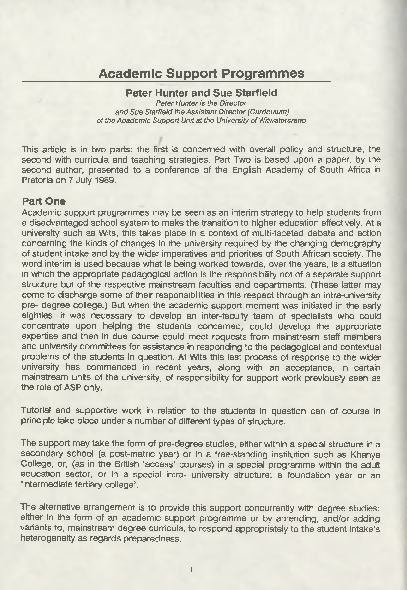 (PDF) Academic support programmes