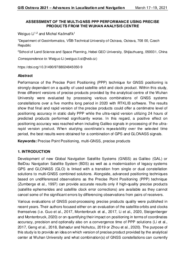 (PDF) Assessment of the Multi-GNSS PPP Performance Using Precise ...