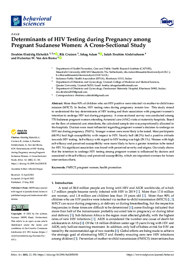 (PDF) Determinants of HIV Testing during Pregnancy among Pregnant