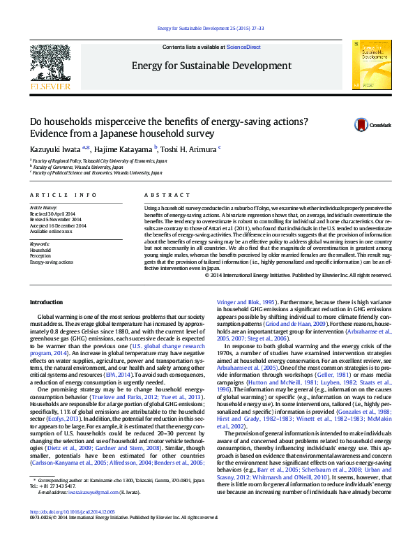 (PDF) Do households misperceive the benefits of energy-saving actions ...