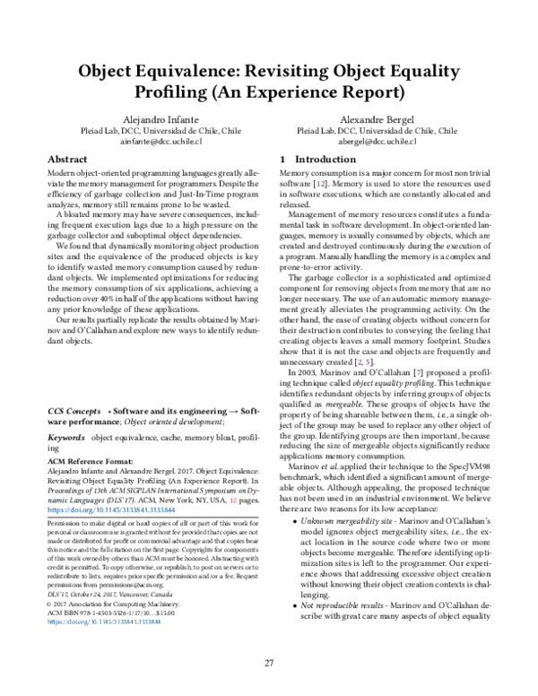 (PDF) Object equivalence: revisiting object equality profiling (an ...