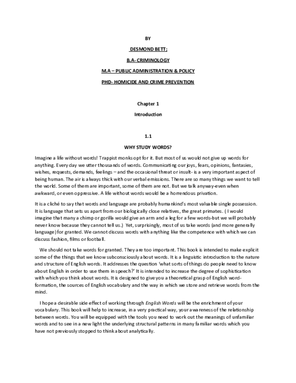 (DOC) Why study words