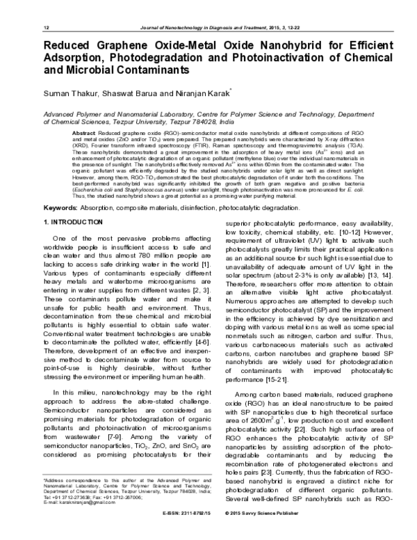 (PDF) Reduced Graphene Oxide-Metal Oxide Nanohybrid for Efficient ...
